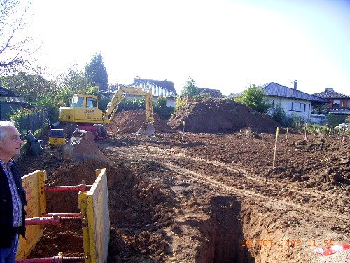 Blick nach S�den auf Arbeiten an Rigole